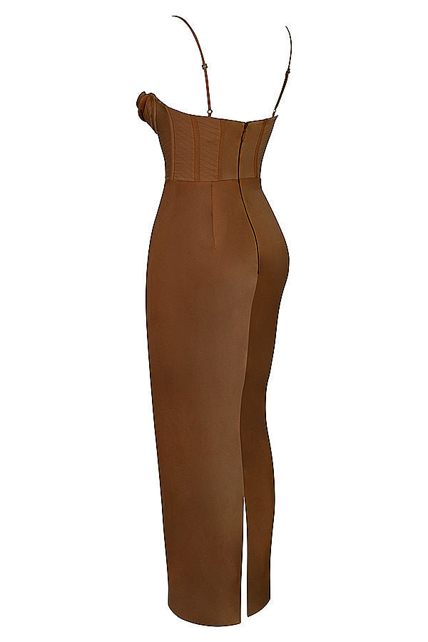 Elegant Corset Maxi Dress-Pink