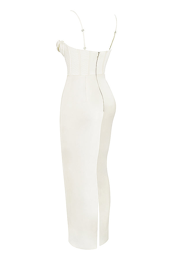 Elegant Corset Maxi Dress-Brown