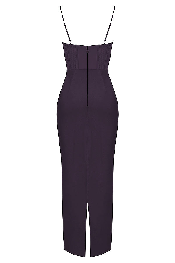 Elegant Corset Maxi Dress-Dark Purple