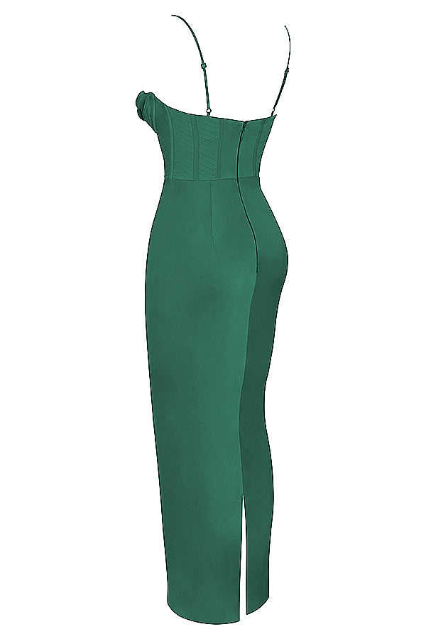 Elegant Corset Maxi Dress-Green