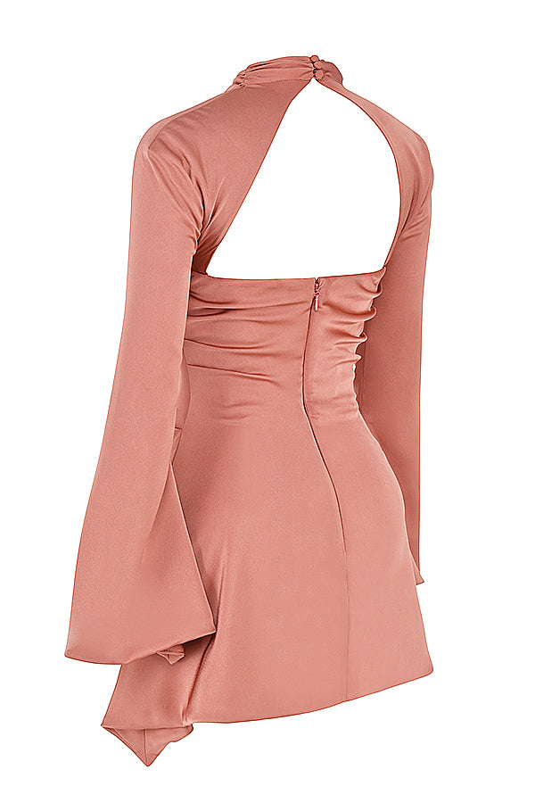 HEILA IVORY DRAPED CORSET DRESS-PINK