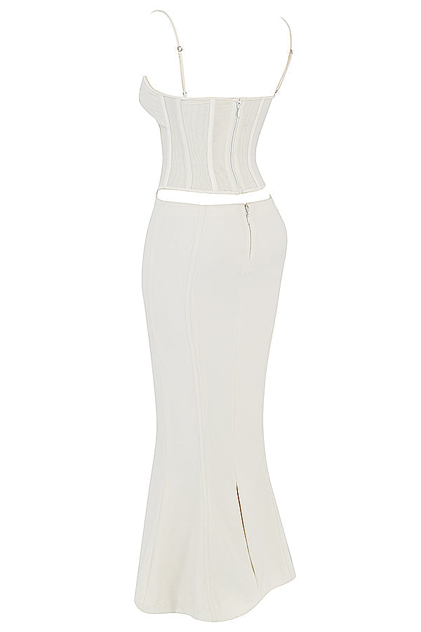 Zenob Ivory Corset Maxi Dress