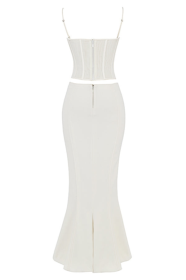 Zenob Ivory Corset Maxi Dress