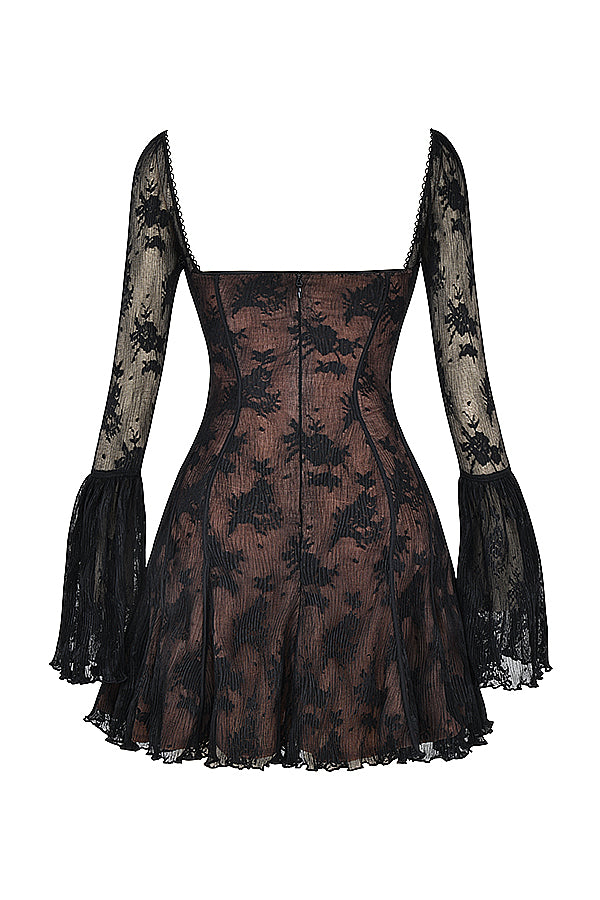 Alyia Lace Dress Bell Sleeve Designer Dress