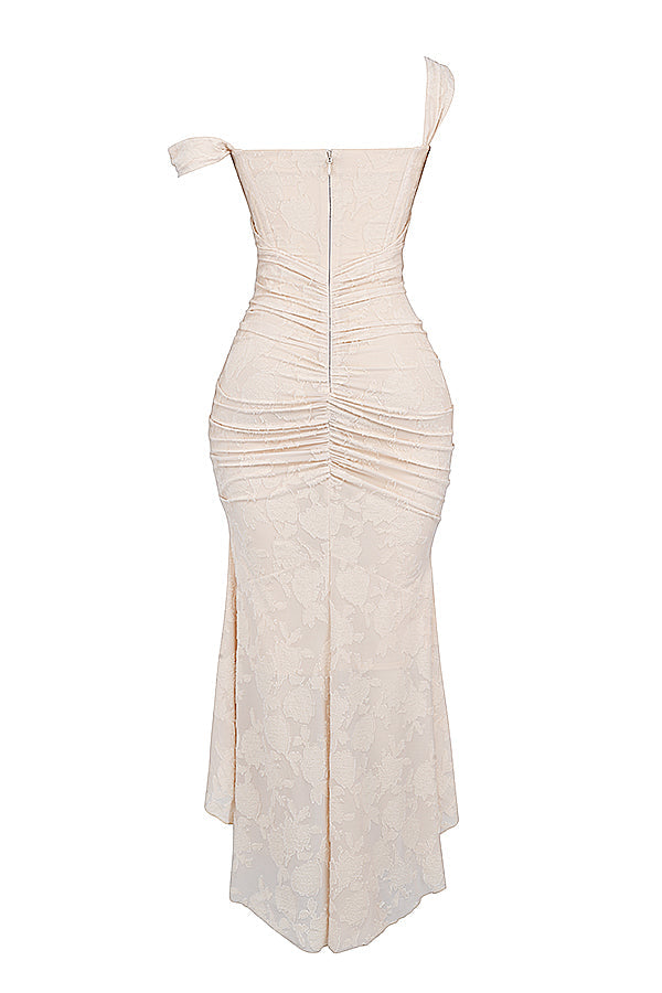 Alyia Vintage Cream Maxi Dress
