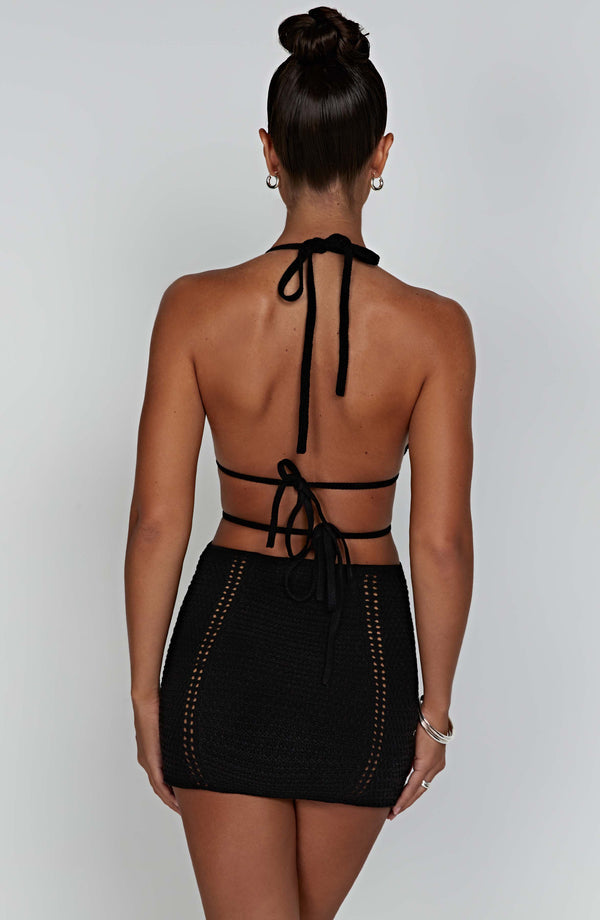 Knitted Backless Hanging Neck Straps Dress