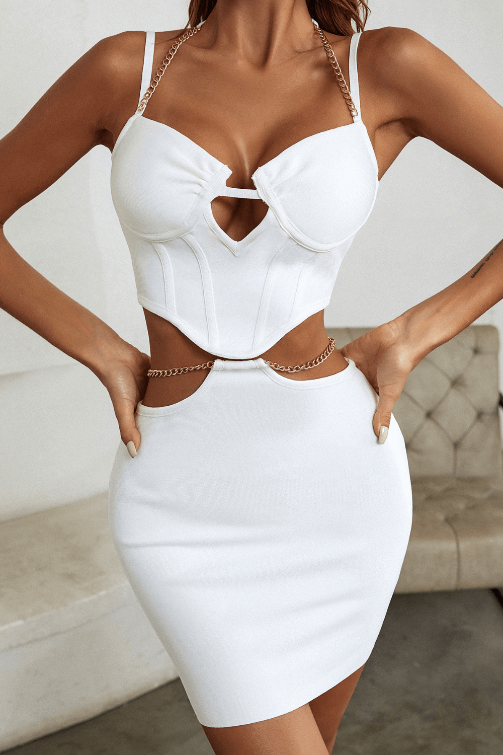 MEREILA CUTOUT CORSET MINI DRESS