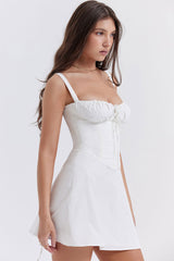 LAVELA CORSET MINI SUNDRESS-WHITE