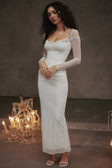 Mesh Stitching Lace Mid-length Dress