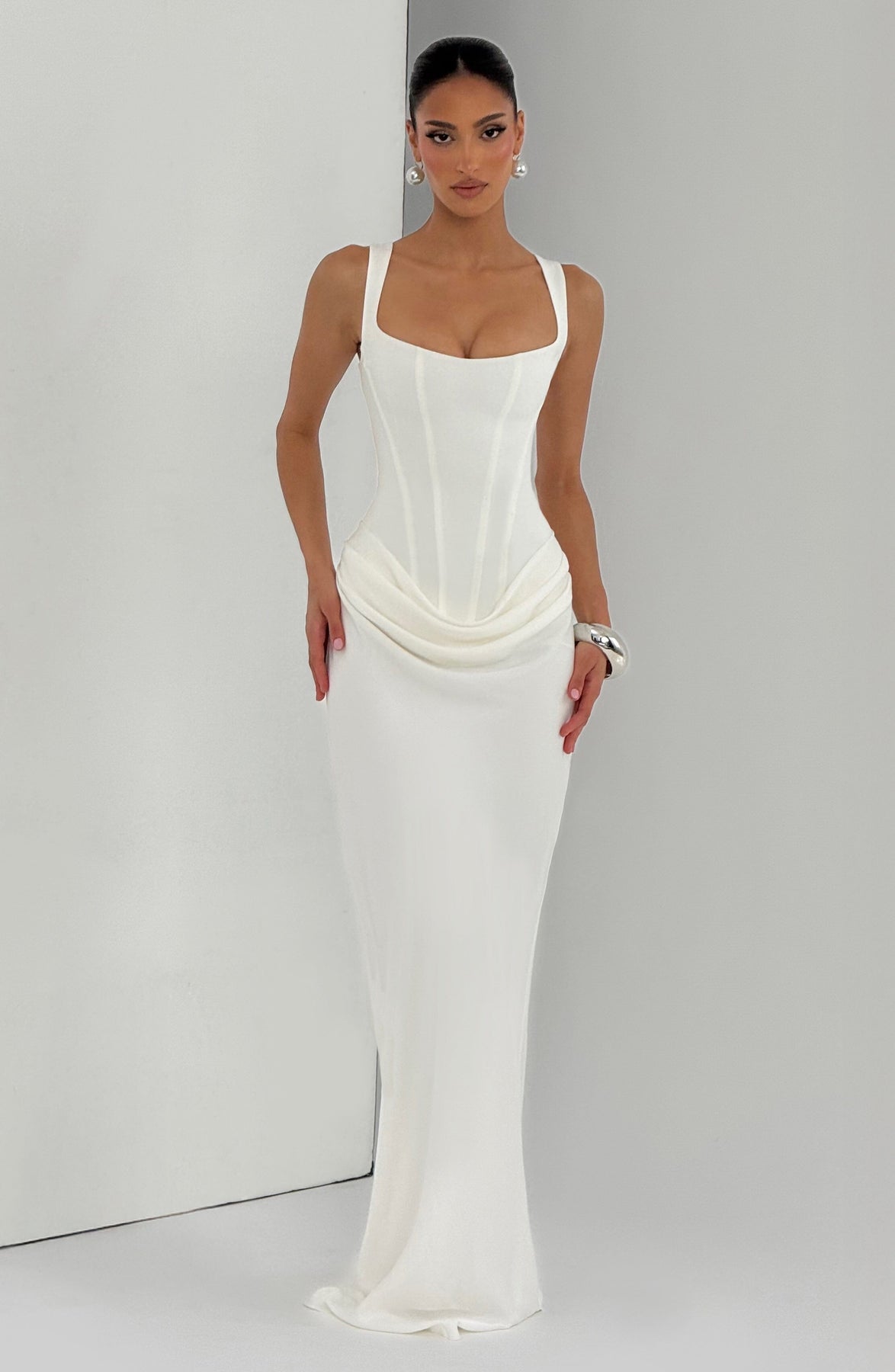 Elerna Maxi dress-White